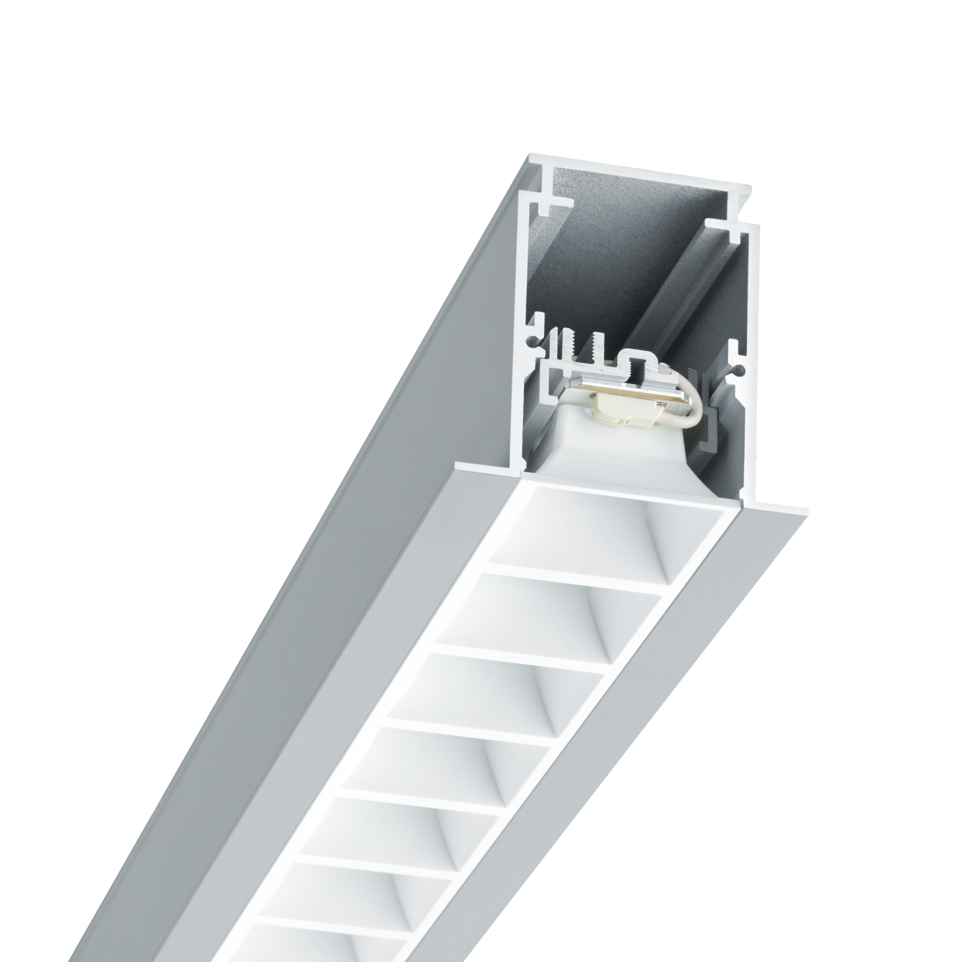 TRAXX EVO MR Einbauleuchte silber Raster weiss