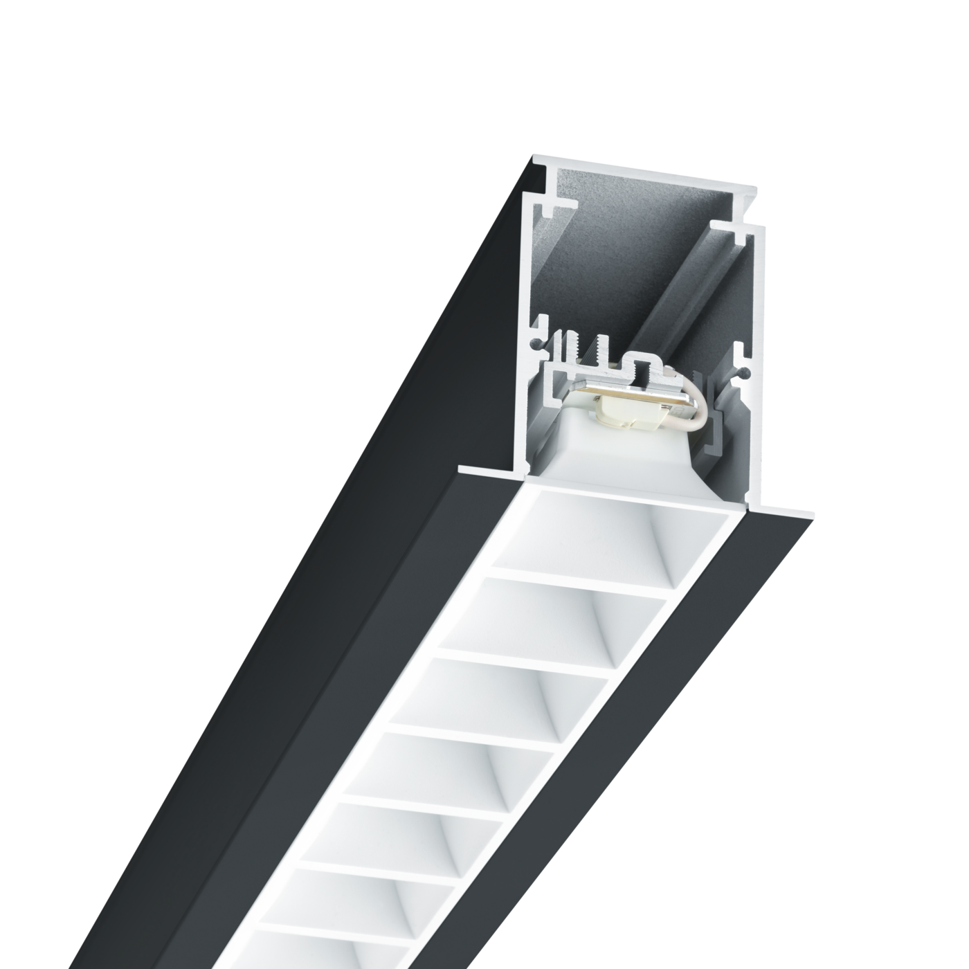 TRAXX EVO MR Einbauleuchte schwarz Raster weiss